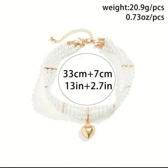 Ladies Pearl Gem Water Drop Pendant Fashion Beaded Necklace..NWT..we bundle.. - Picture 2 of 7